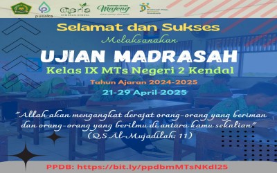 Pelaksanaan Ujian Madrasah Kelas IX MTs Negeri 2 Kendal